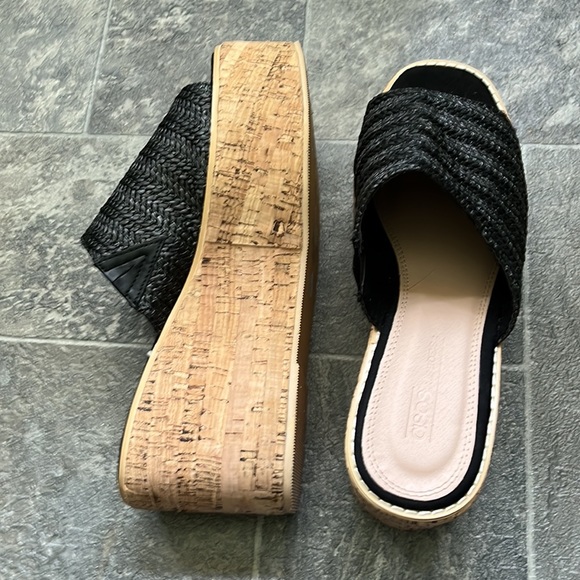 New cork platform summer sandals with black - Picture 2 of 3
